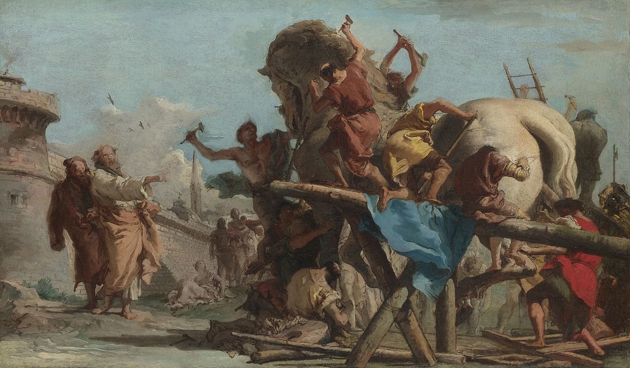 Construcción del caballo de Troya