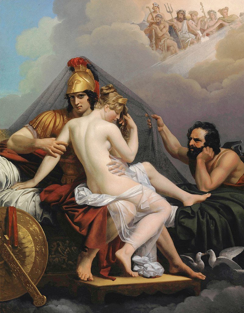 Ares y Afrodita sorprendidos por Hefesto