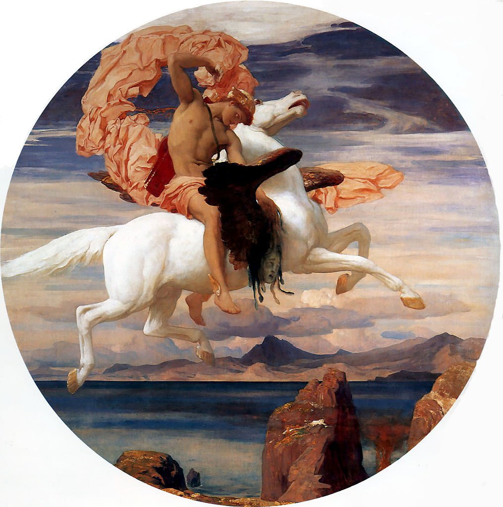 Perseo sobre Pegaso al rescate de Andrómeda