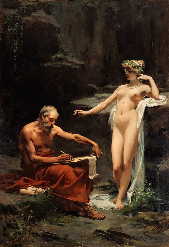 La ninfa Egeria dictando a Numa Pompilio las leyes de Roma