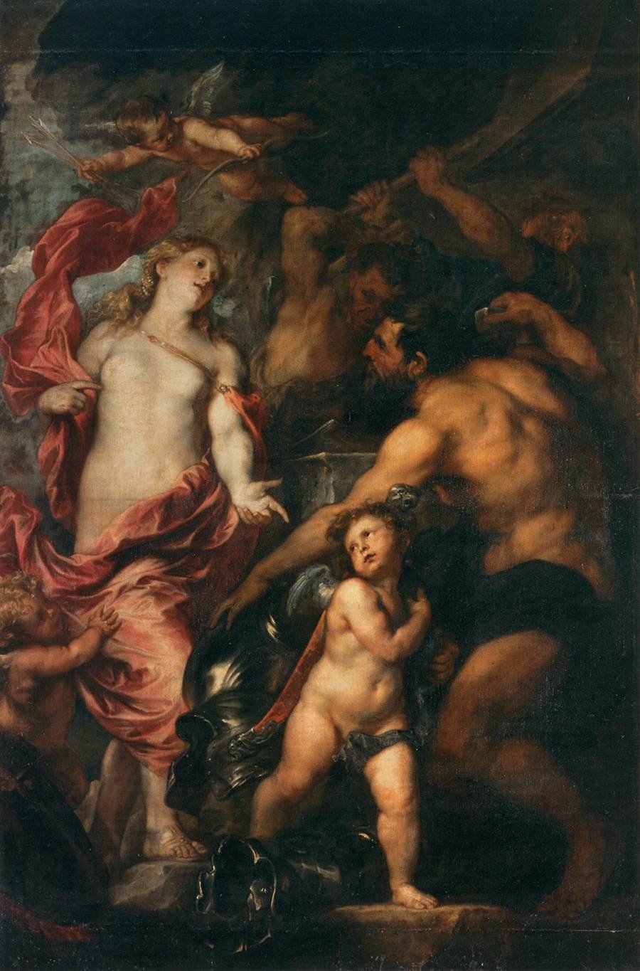 Venus pide a Vulcano que fabrique las armas de Eneas